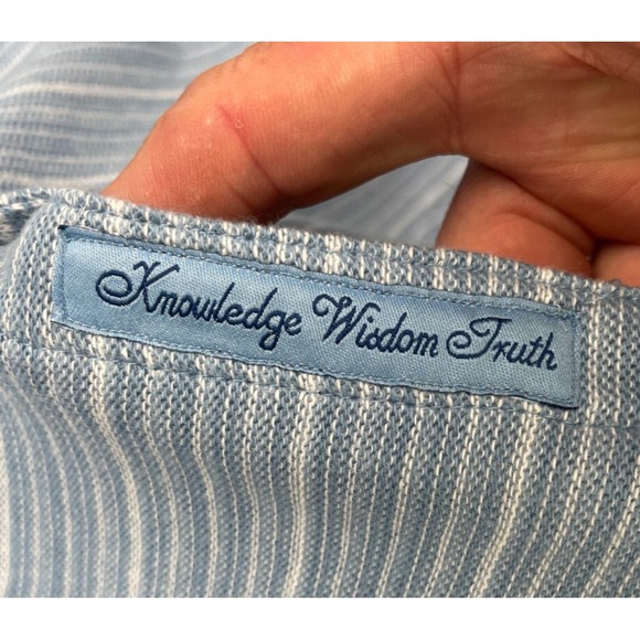 Robert Graham Men's Adler Knit Shirt XL Blue Striped Casual Button Up - Picture 5 of 8